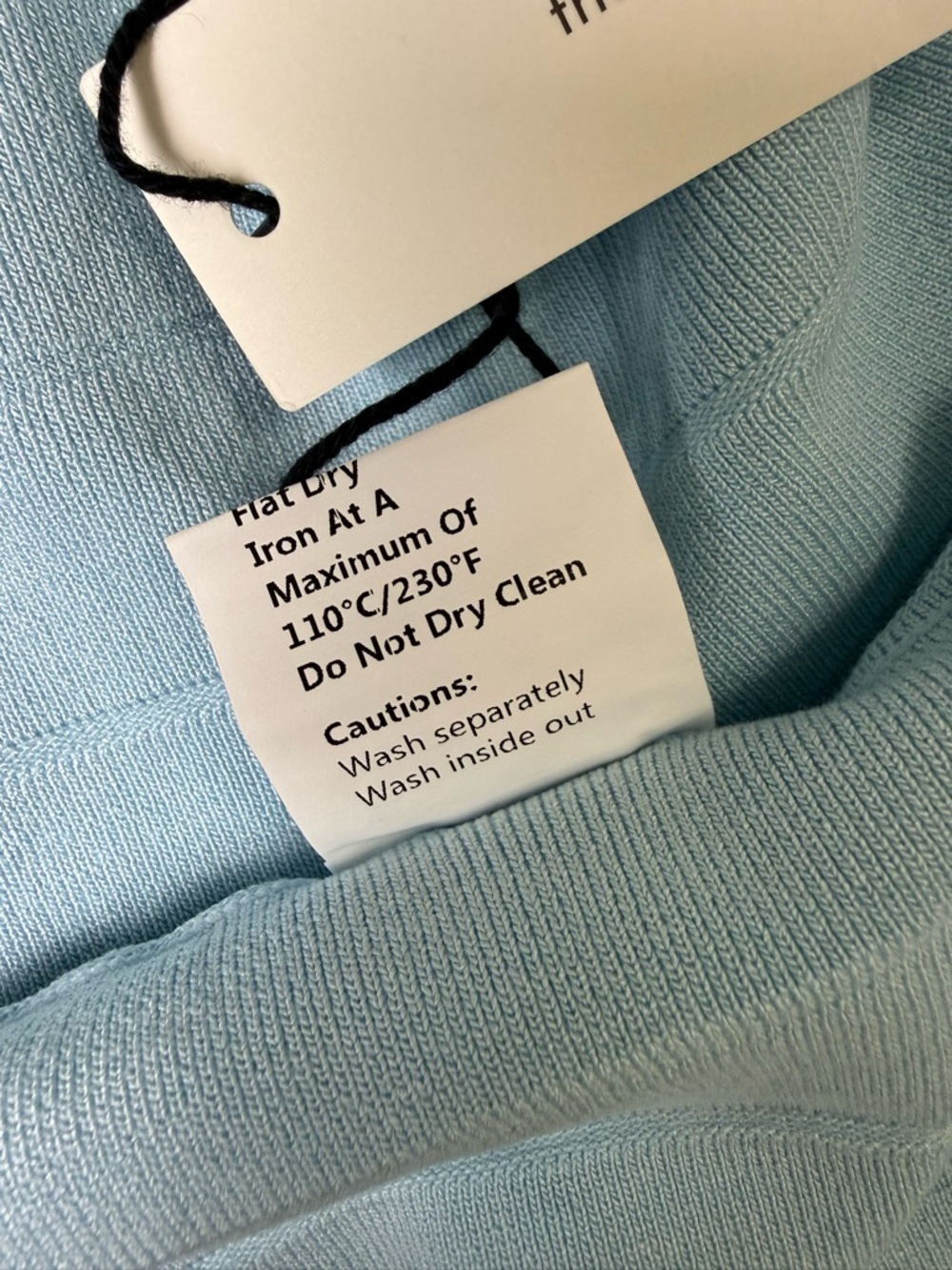 Commense Square Neck Ribbed Knit Pleated Midi Dress Light Blue Small NWT - Picture 9 of 9